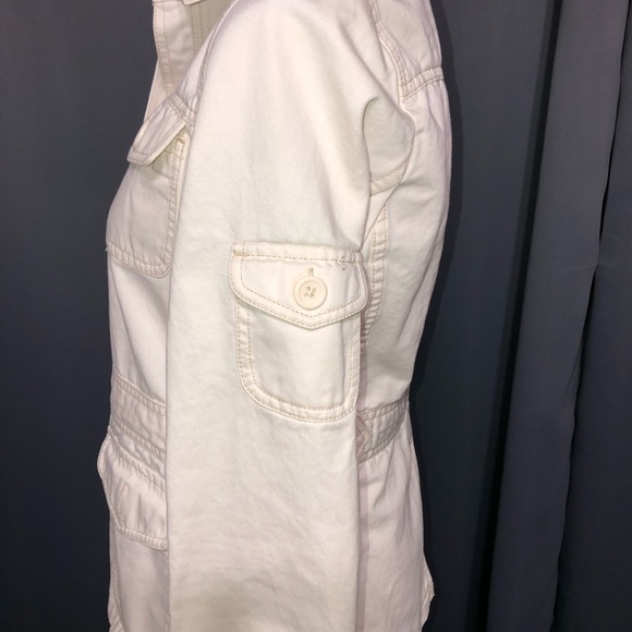 J. Crew cream Jean Jacket w/Tan Stitching.   C50 - Picture 4 of 8